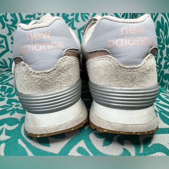New Balance 574 Peach, Gray, Tan Neutral Sneakers Size 7.5 - Picture 11 of 12